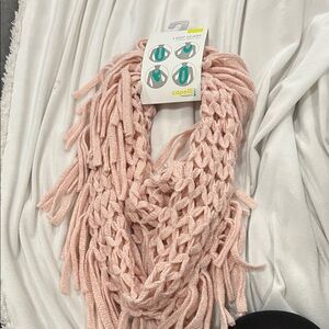 Capelli of New York Pink Glittery Loop Scarf